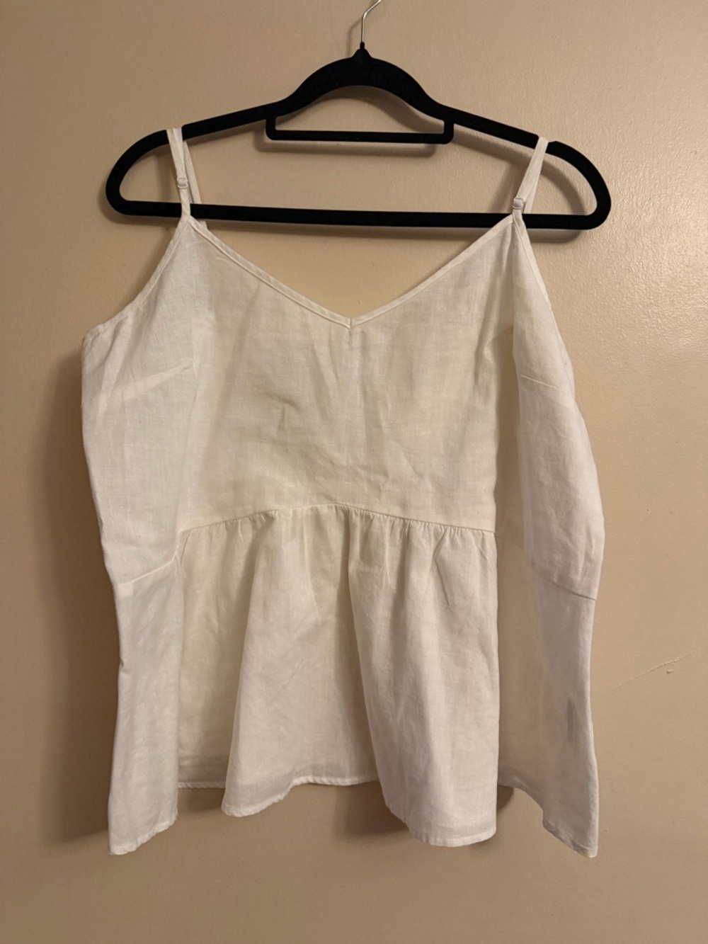 White Women's Linen Tank Top